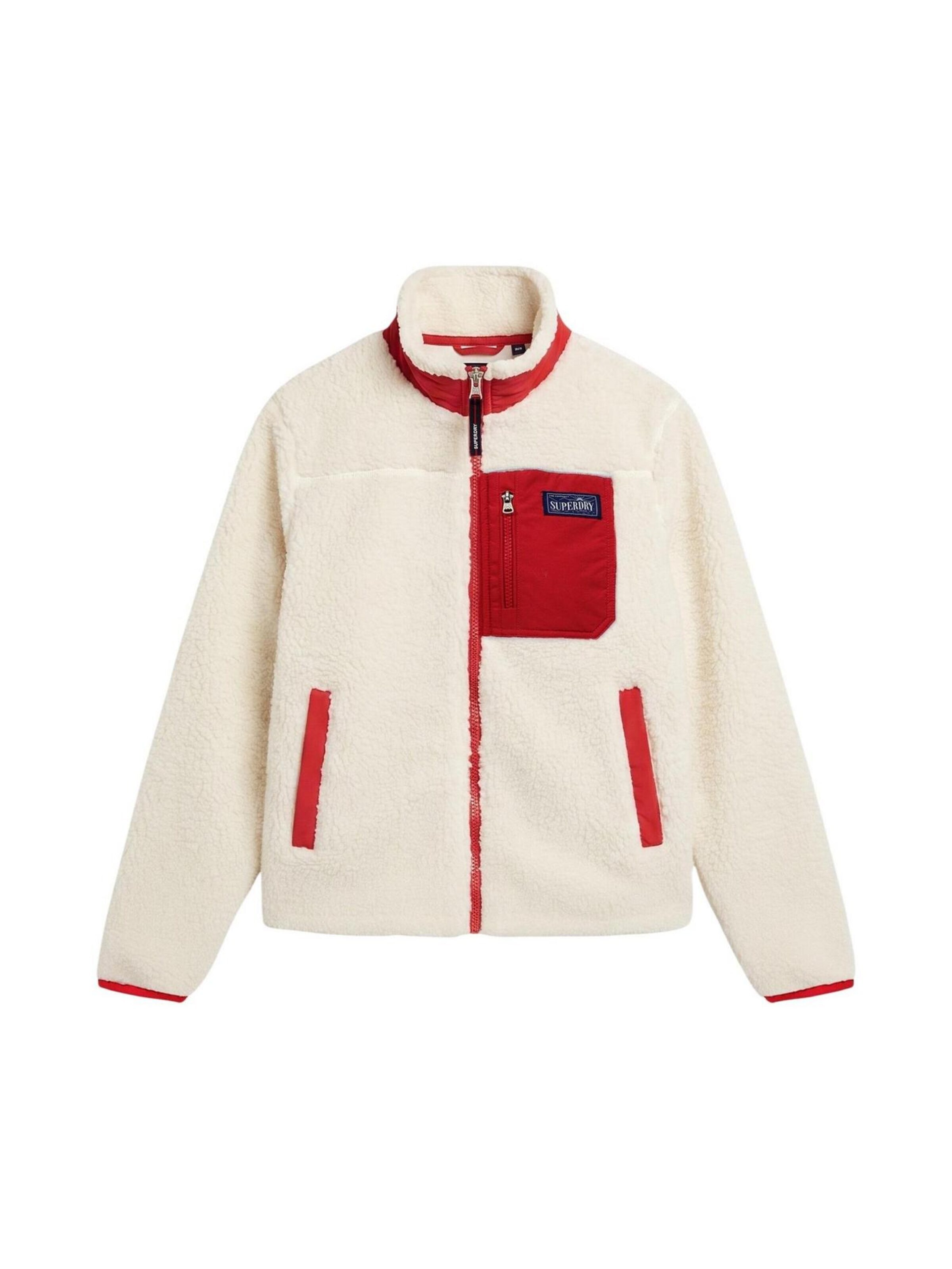 Superdry Fleece jas 'HERITAGE ZIP THROUGH FLEECE SDW2012736A' in Wit
