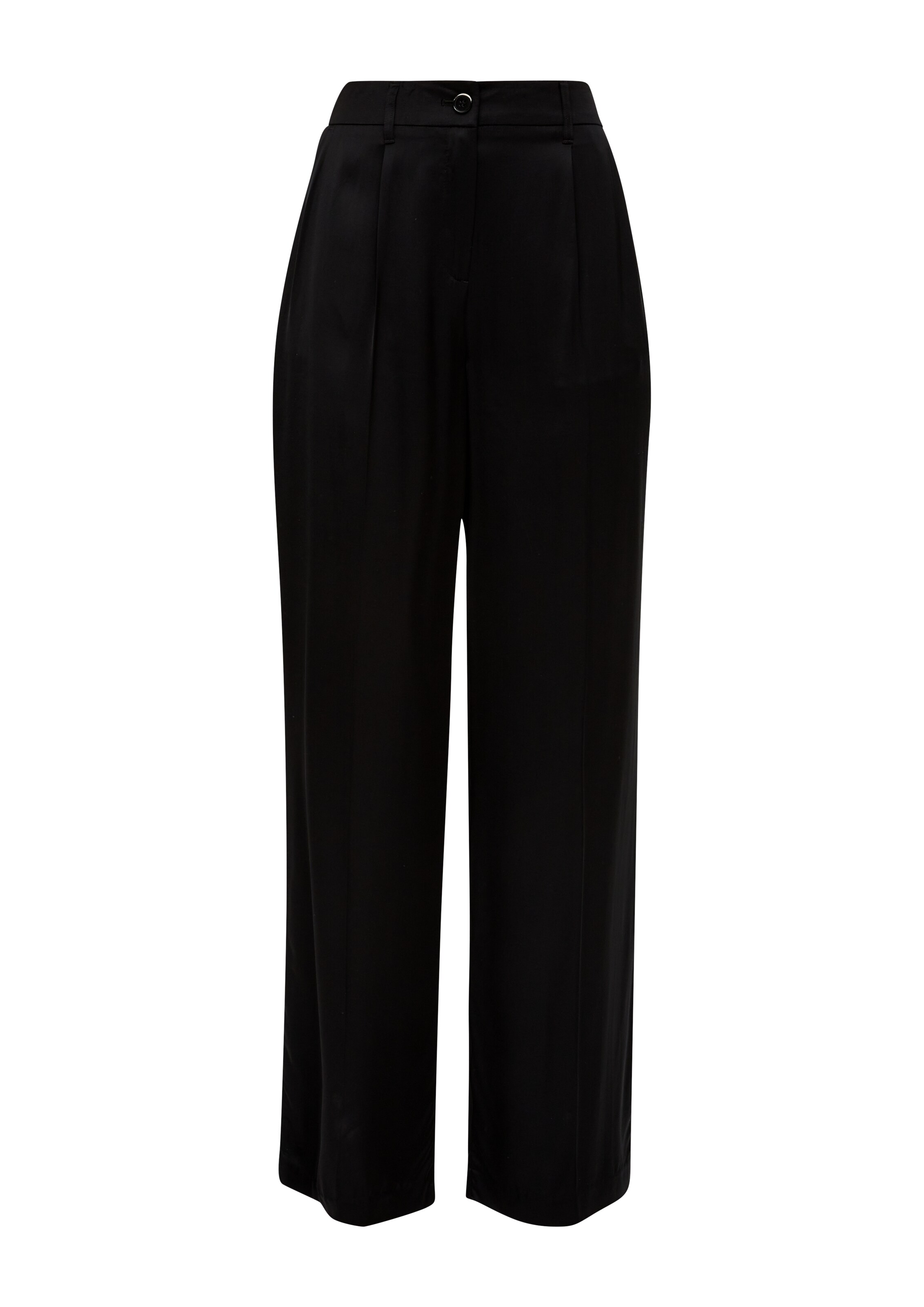 s.Oliver Bundfaltenhose in schwarz, Produktansicht