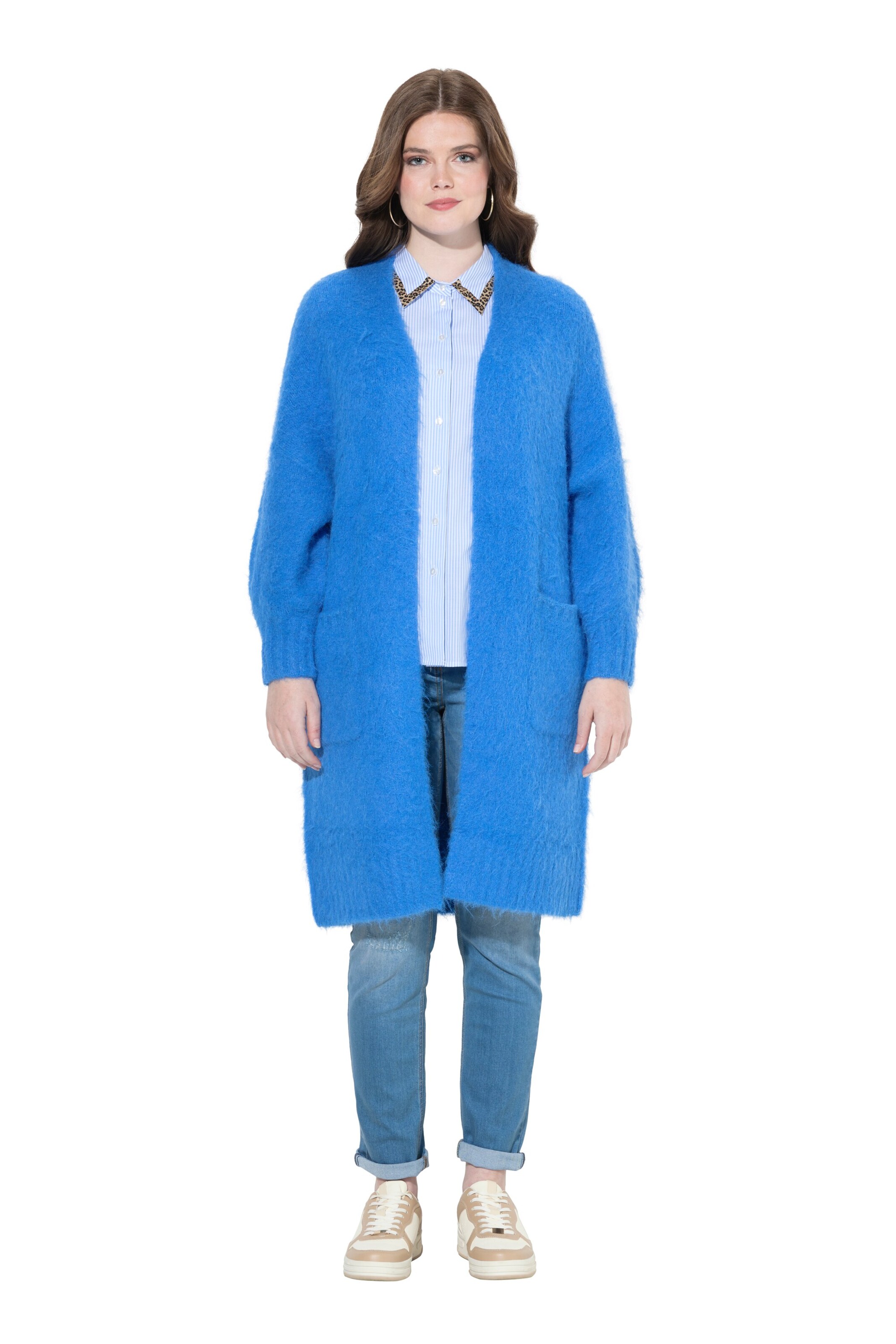 Ulla Popken Strickjacke in Blau: Vorderseite