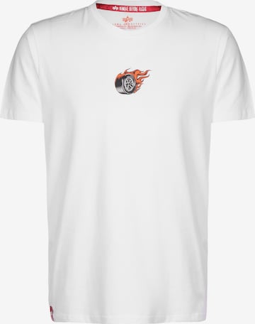 T-Shirt 'Hot Wheels' ALPHA INDUSTRIES en blanc : devant