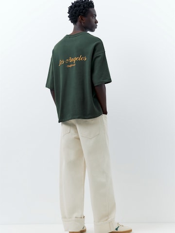 Pull&Bear Tričko 'LOS ANGELES' - Zelená