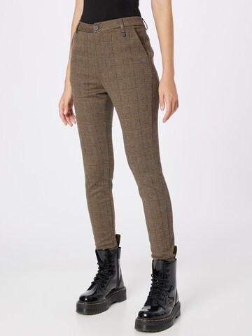 Coupe slim Pantalon 'CINZIA' Gang en marron : devant