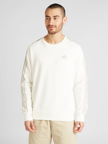 balts ADIDAS SPORTSWEAR Sportiska tipa džemperis 'Essentials': no priekšpuses