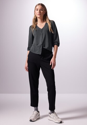 Street One Studio Jersey-Shirt im Blusen-Look in Grau