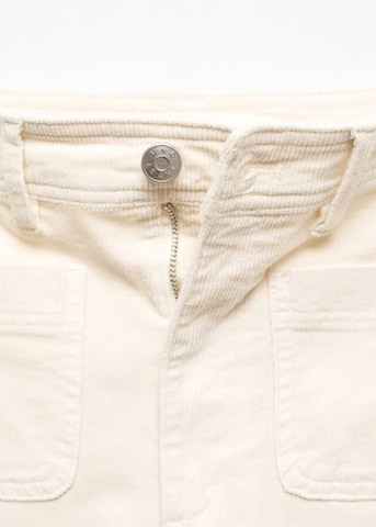 MANGO Široke hlačnice Kavbojke 'Catherip' | bela barva
