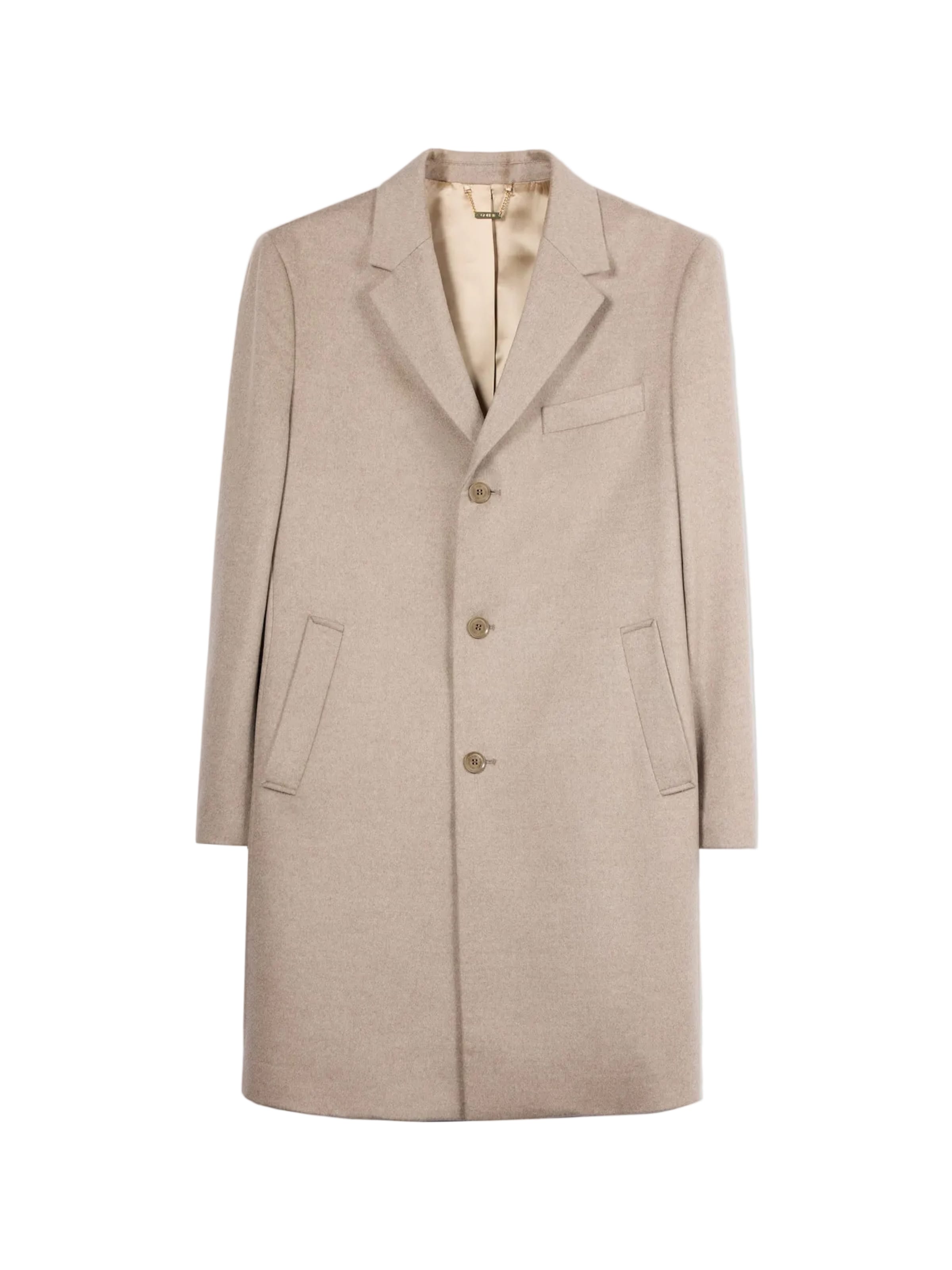 GOBI Cashmere Between-Seasons Coat 'Men’s Cashmere Coat with Notched Lapels' in Grey: front