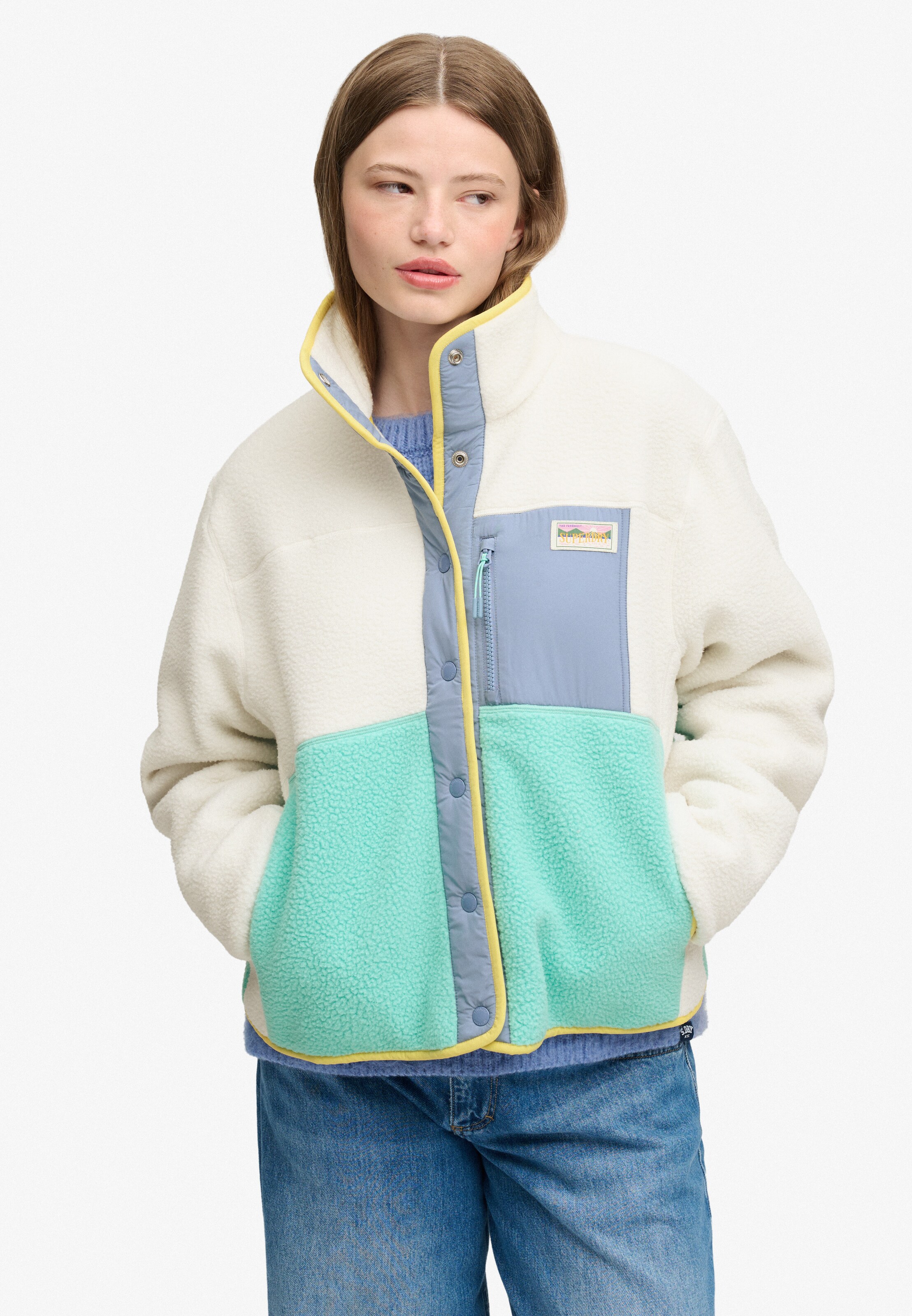 Superdry & Co Fleece jacket in White