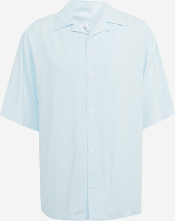 WEEKDAY Comfort fit Button Up Shirt 'Coffee' in Blue: front