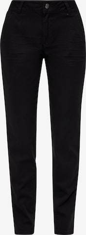 Coupe slim Pantalon chino QS en noir : devant