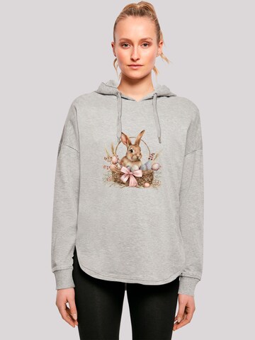 Sweat-shirt 'Osterhasen Korb Dekor' F4NT4STIC en gris : devant