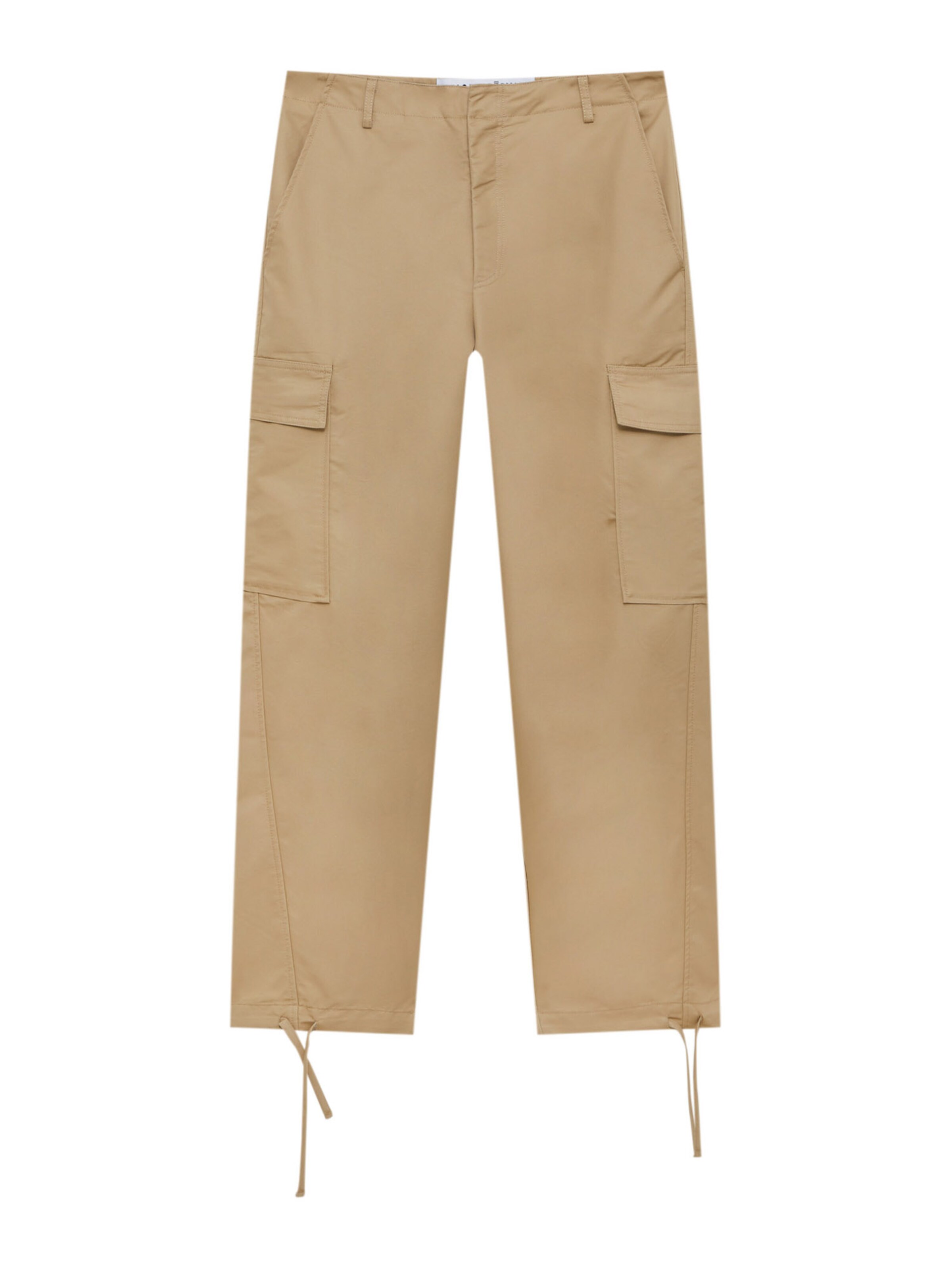 Pull&Bear Lużny krój Bojówki w kolorze beżowy: przód