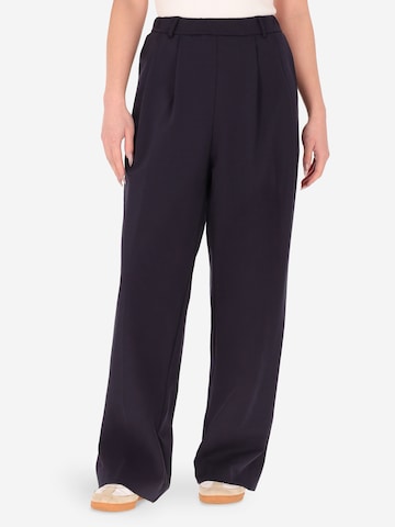 Distretto12 Wide leg Pleat-Front Pants ' PALAZZO MILANO ' in Blue: front