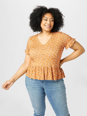 ABOUT YOU Curvy - Camiseta 'Glenn' en naranja: frente
