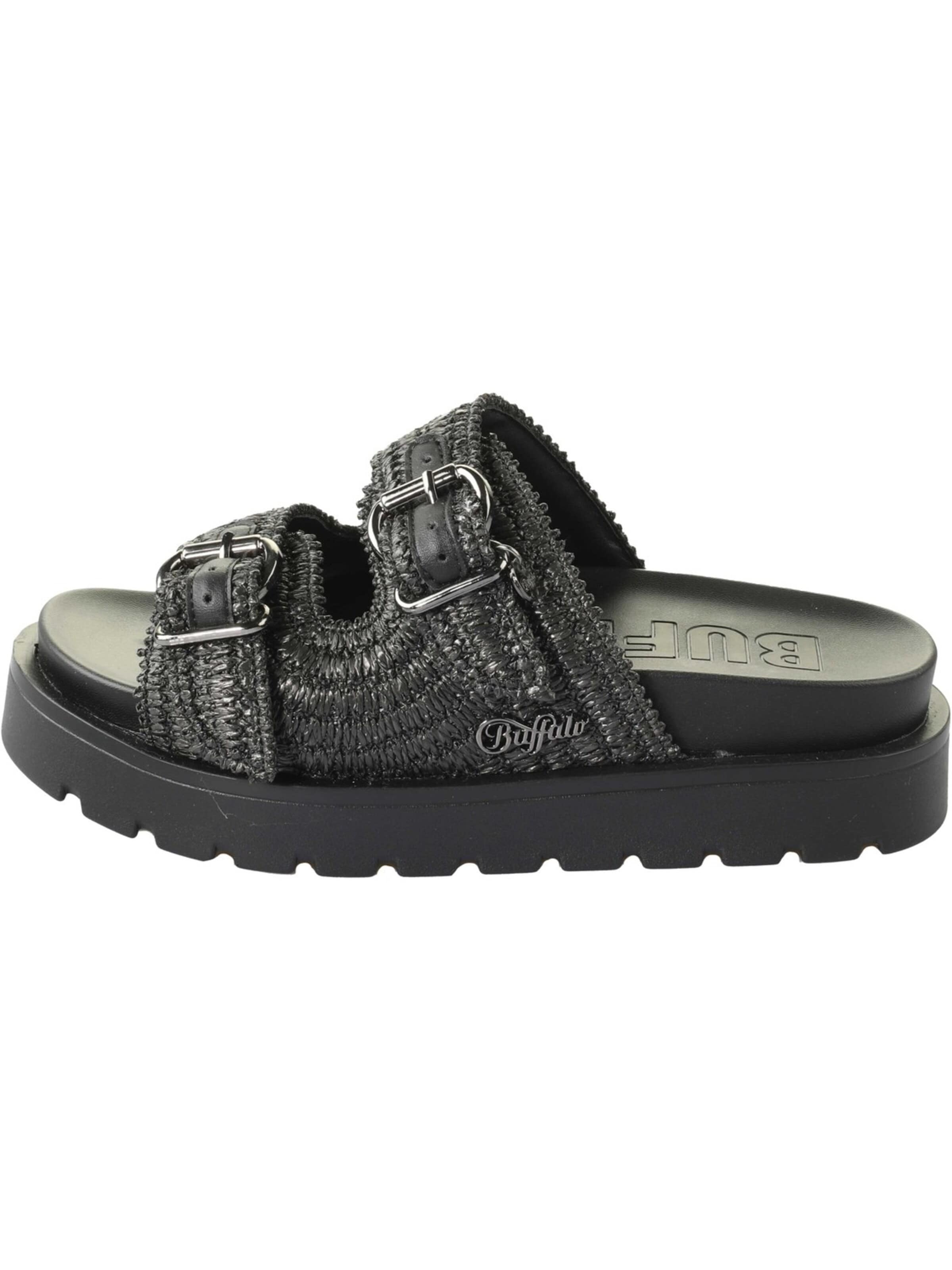 BUFFALO Mules 'Ari Bo' in Black: front