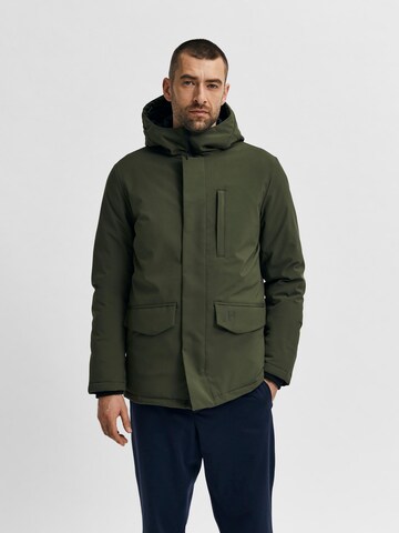 Veste d’hiver 'Piet' SELECTED HOMME en vert : devant