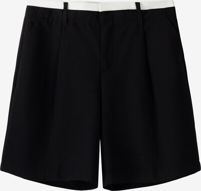 Pantaloni cutați Bershka pe negru / alb, Vizualizare produs