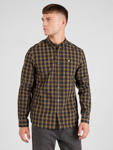 Lyle & Scott Regular fit Button Up Shirt in Brown: front