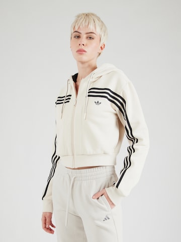 ADIDAS ORIGINALS Zip-Up Hoodie in White: front