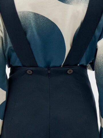 Wide leg Pantaloni con pettorina 'Pia' di Thinking MU in blu