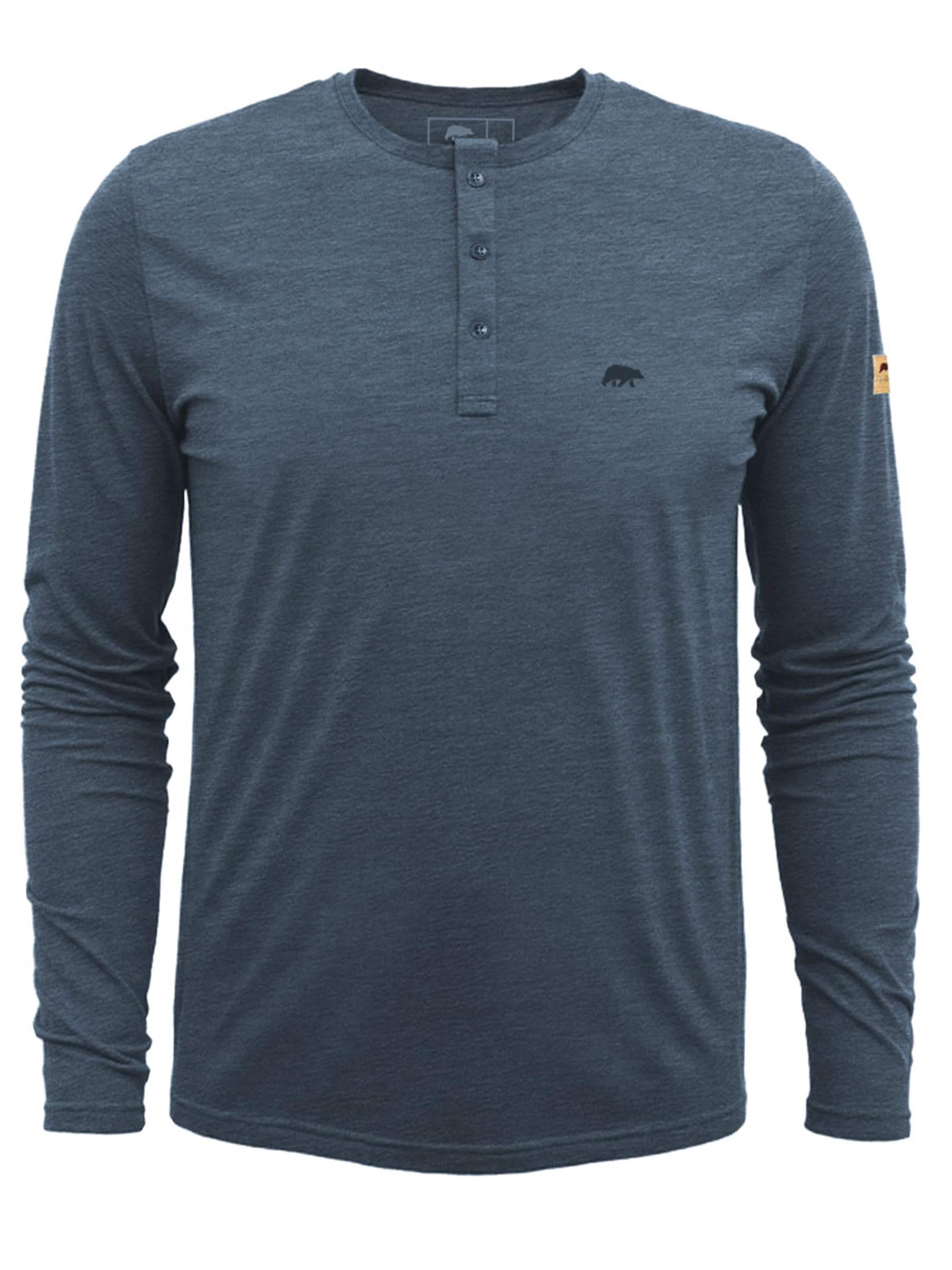 FORSBERG Sweatshirt 'Longsleeve mit Knopfleiste' in Blue: front