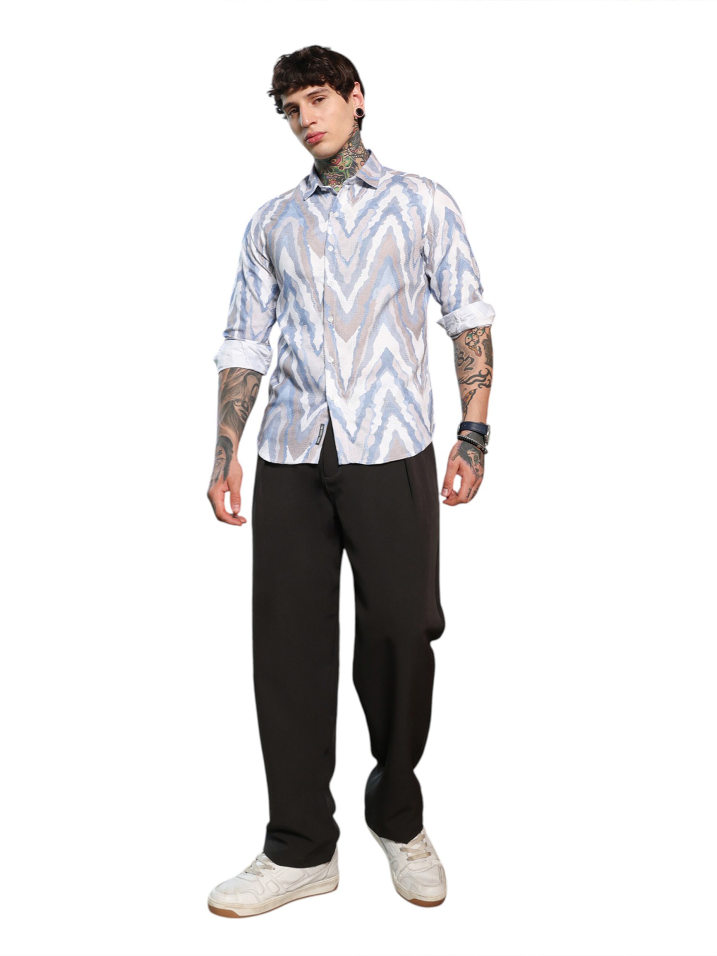 Campus Sutra Средняя посадка Рубашка 'Kyra' в Синий