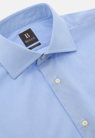 Boggi Milano Regular fit Overhemd 'Pied De Poule' in Blauw