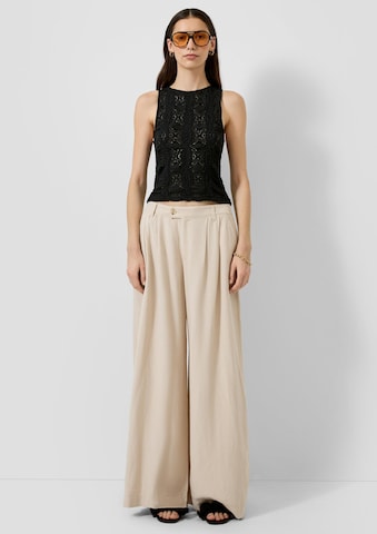 Wide Leg Pantalon à pince QS en beige