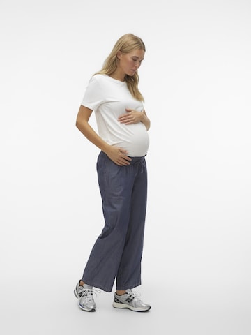 MAMALICIOUS Wide leg Broek 'NATALIA' in Blauw