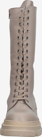 ILC Lace-Up Boots in Beige