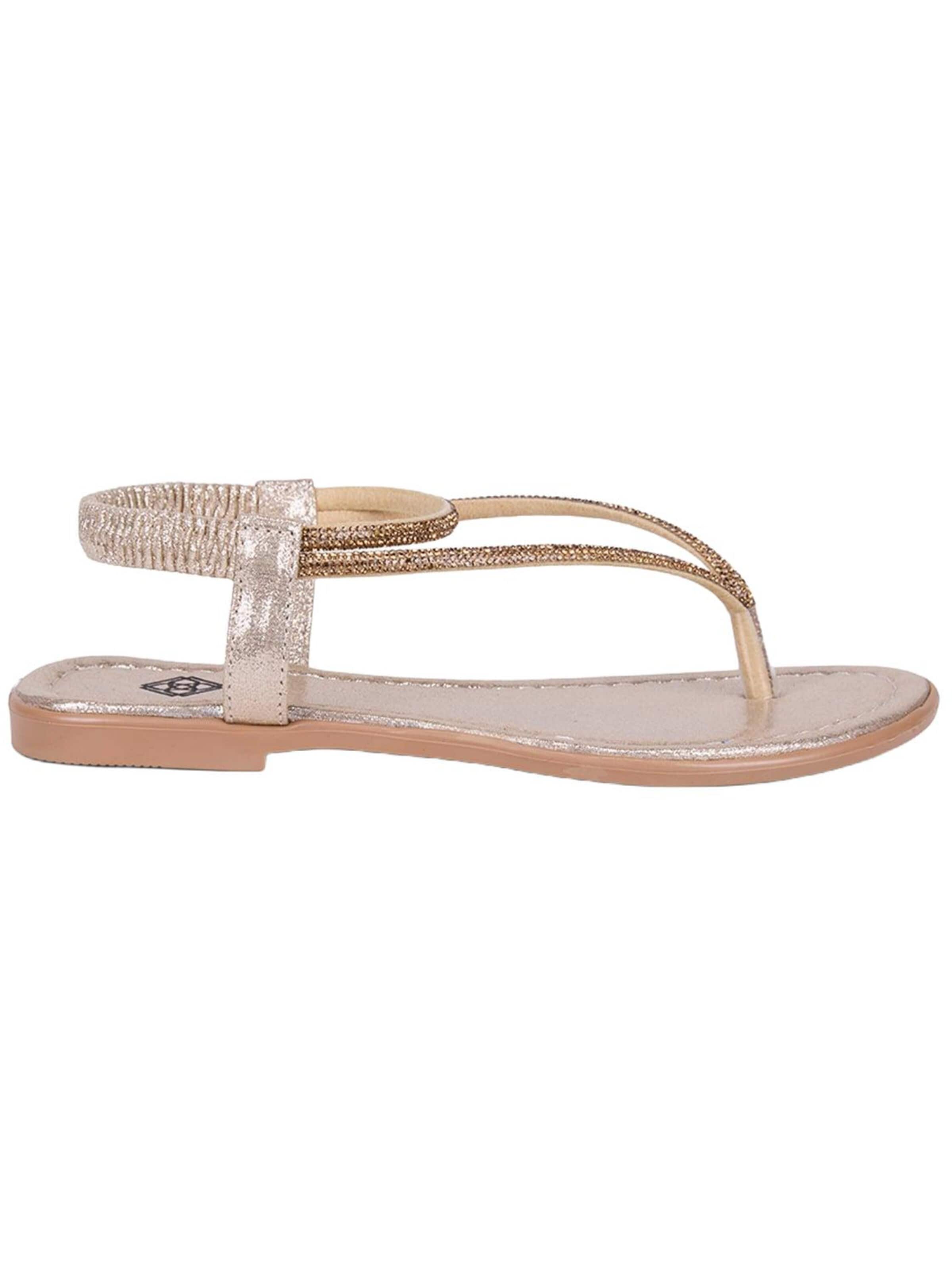 Desa - Sandalias de dedo 'Zehenstegsandalen' en oro: frente