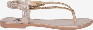Desa - Sandalias de dedo 'Zehenstegsandalen' en oro: frente