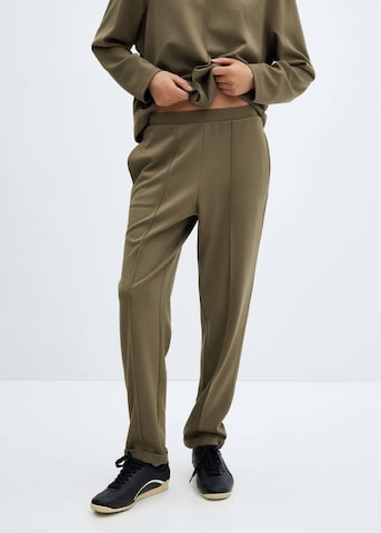 MANGO Tapered Pants in Green: front