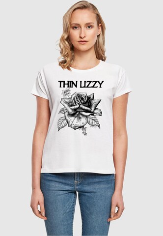 Merchcode Shirt 'Thin Lizzy - Rose' in Wit: voorkant