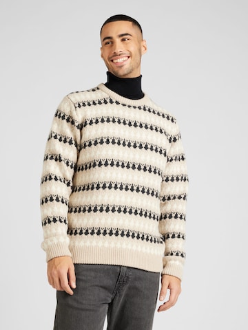 Cleptomanicx Sweater 'Trio' in Brown: front