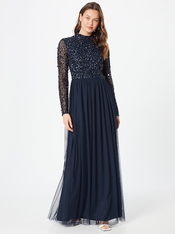 Robe de soirée 'Margeritta' LACE & BEADS en bleu : devant