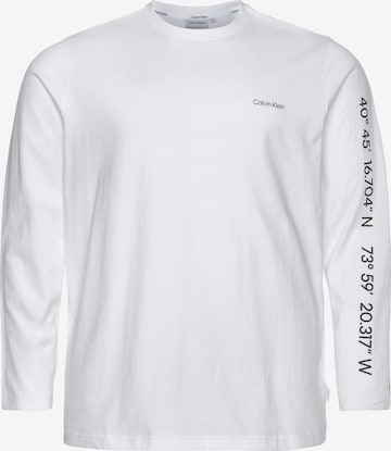 Calvin Klein Big & Tall Shirt 'Coordinates' in Wit: voorkant