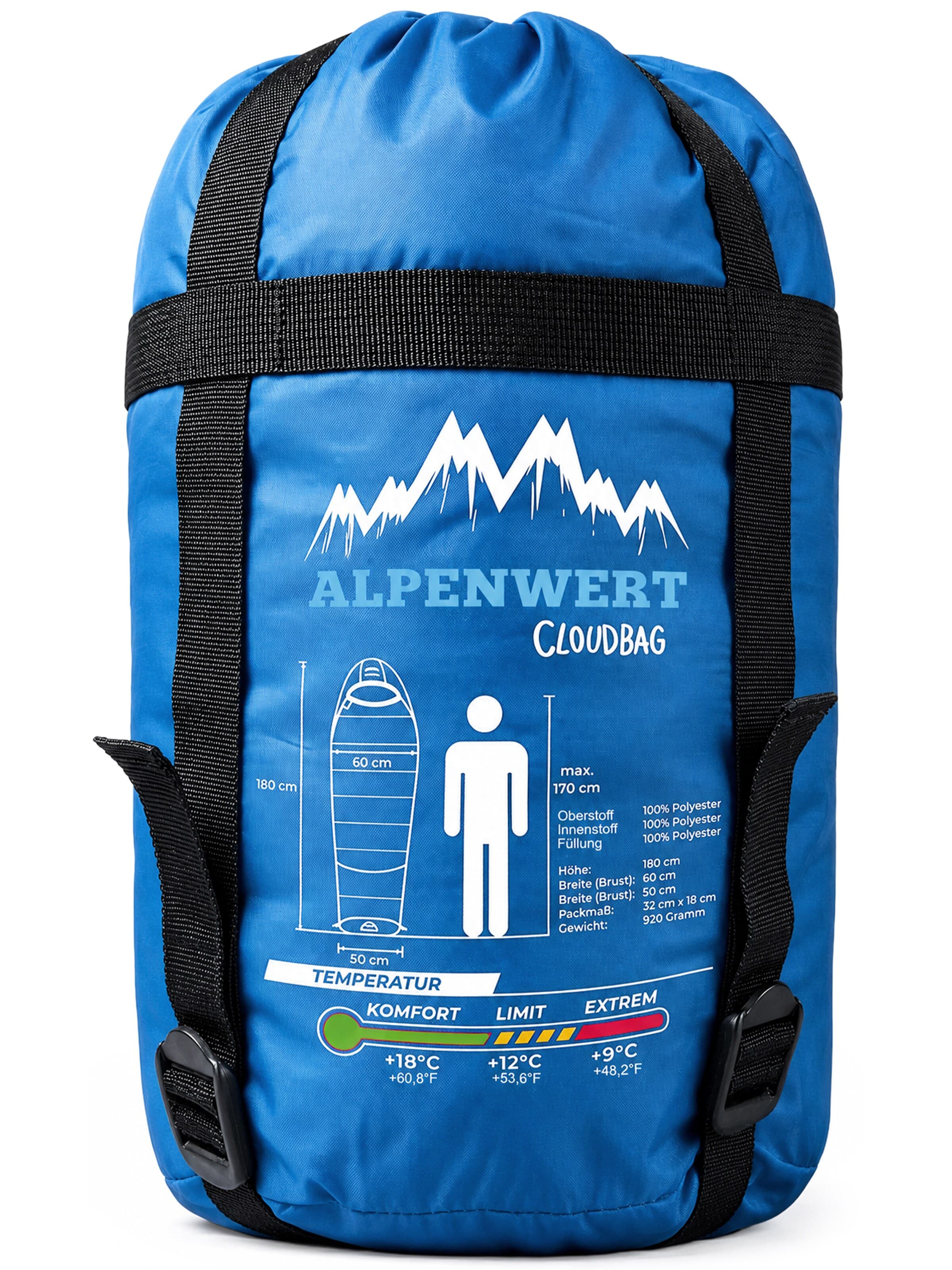 Alpenwert Sleeping Bag 'Schlafsack Kinder' in Blue