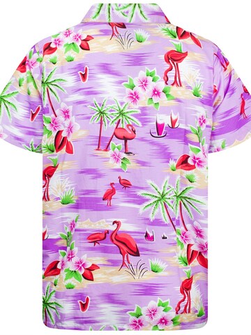 King Kameha Shirt 'Flamingos' in Lila