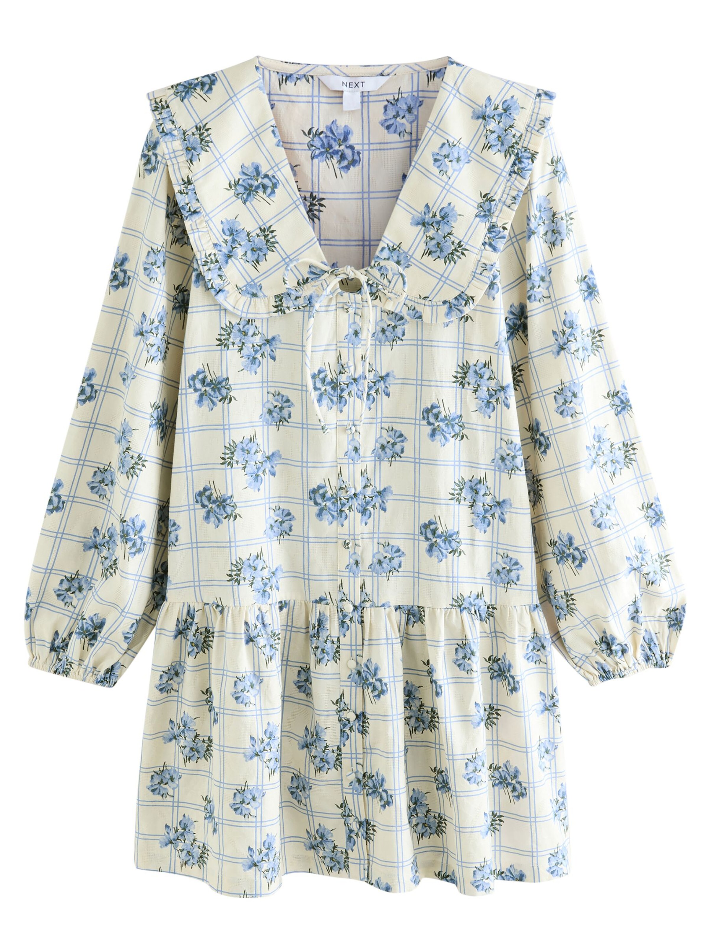 Next Košeľové šaty - Modrá: predná strana