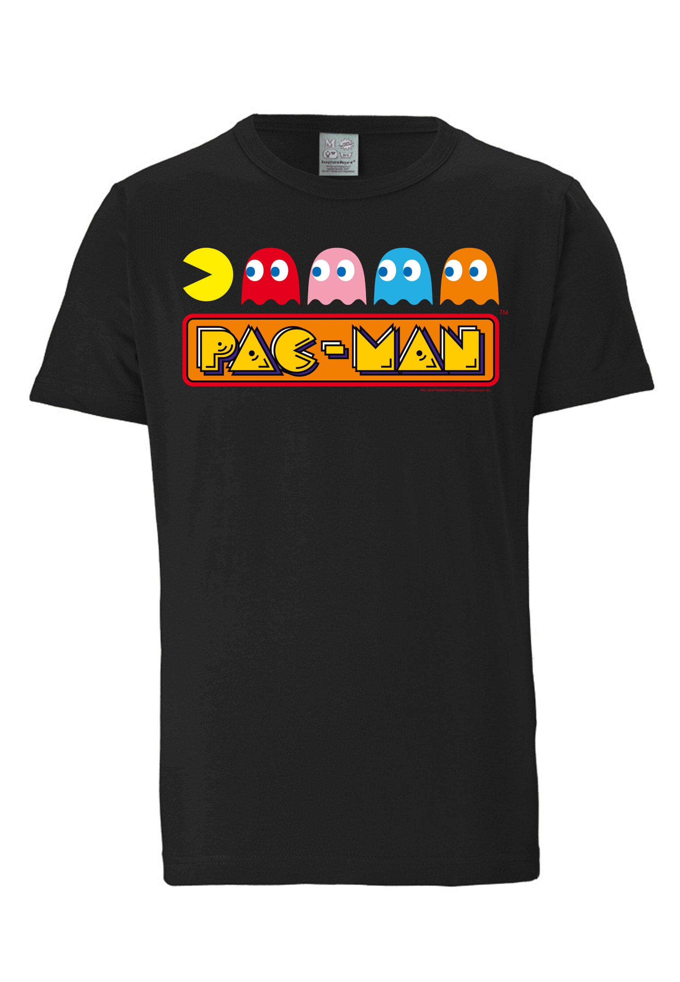 LOGOSHIRT T-Shirt 'Pac-Man' in Schwarz: Vorderseite