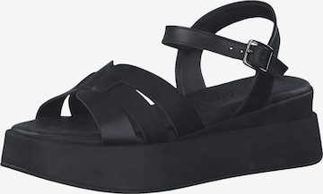 TAMARIS Sandalen met riem in Zwart: voorkant