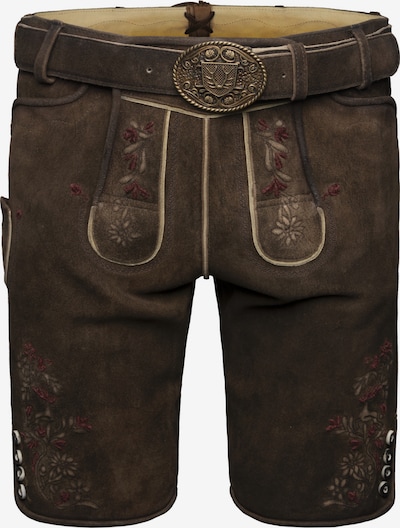 Krüger Buam Trachtenhose ' Kuno ' in 46 in ecru / dunkelbraun / bordeaux, Produktansicht