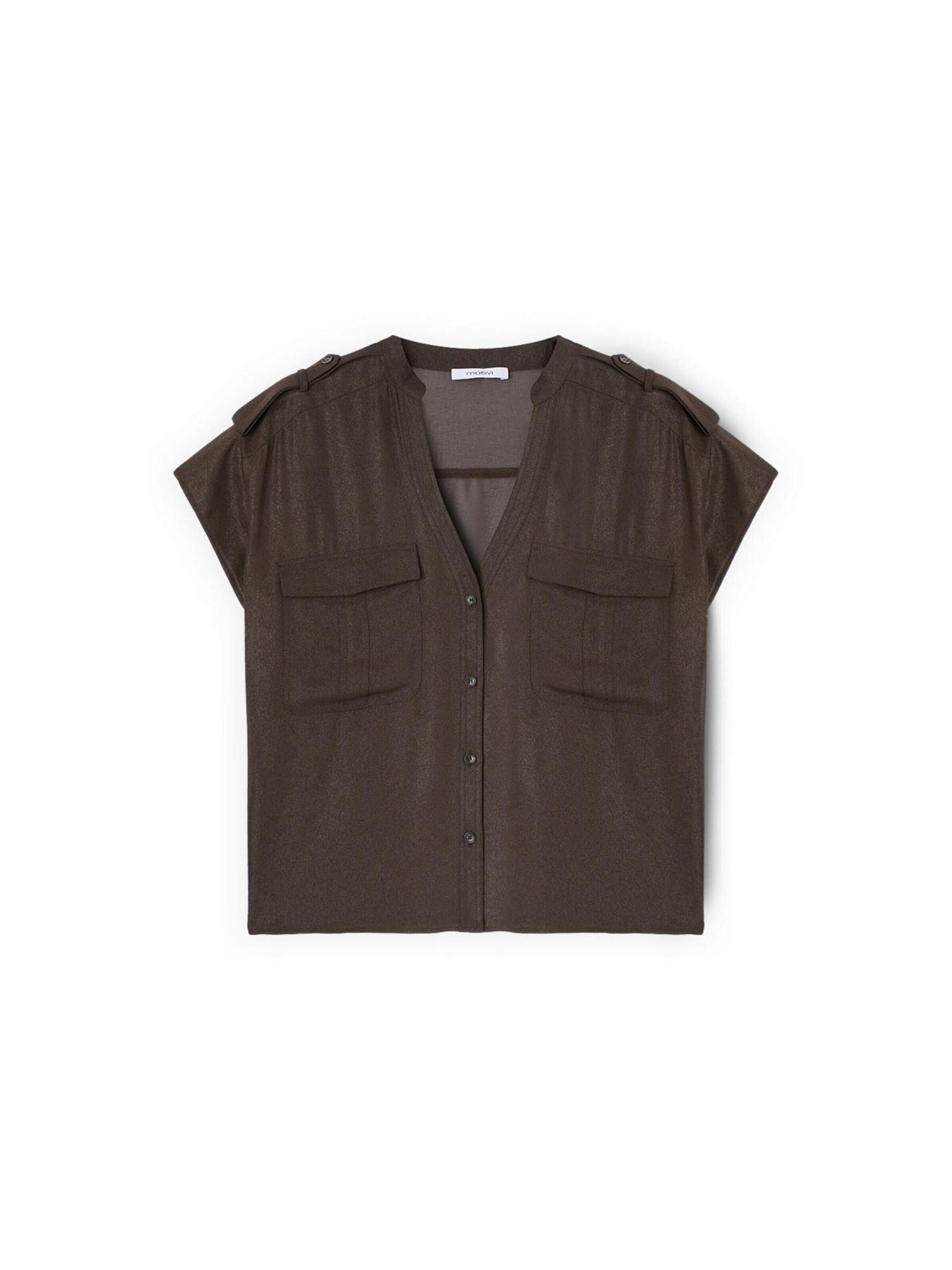 MOTIVI Blouse in Brown: front