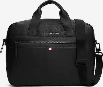 melns TOMMY HILFIGER Dokumentu somas 'Essential': no priekšpuses