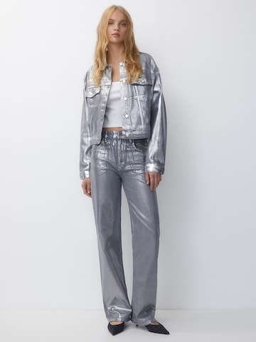 Pull&Bear Prehodna jakna | srebrna barva