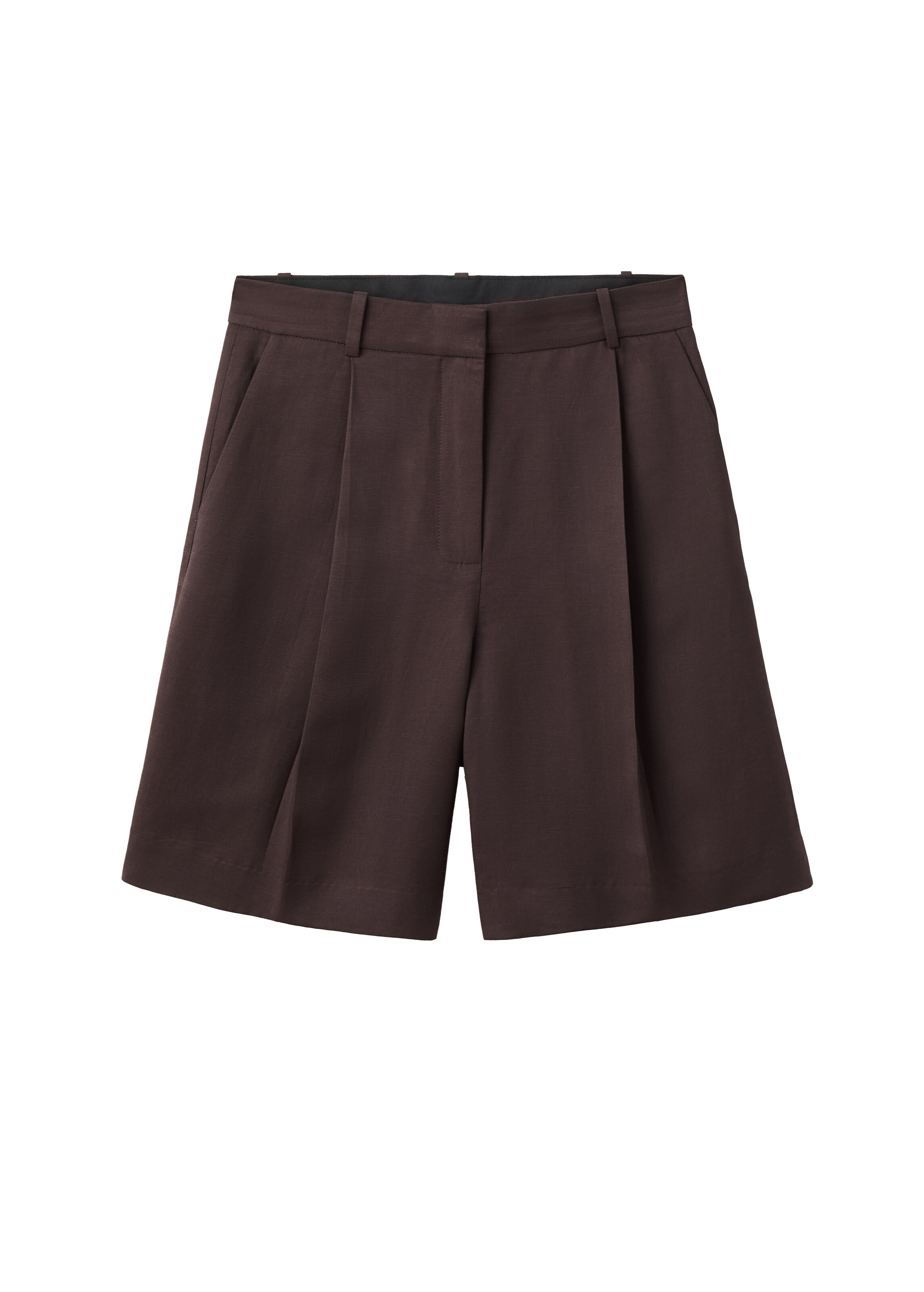 Pantaloni con pieghe 'AVOCADO' di MANGO in marrone: frontale