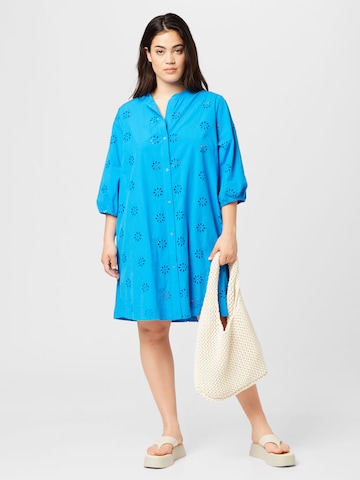 ONLY Carmakoma Košeľové šaty 'Selina' - Modrá