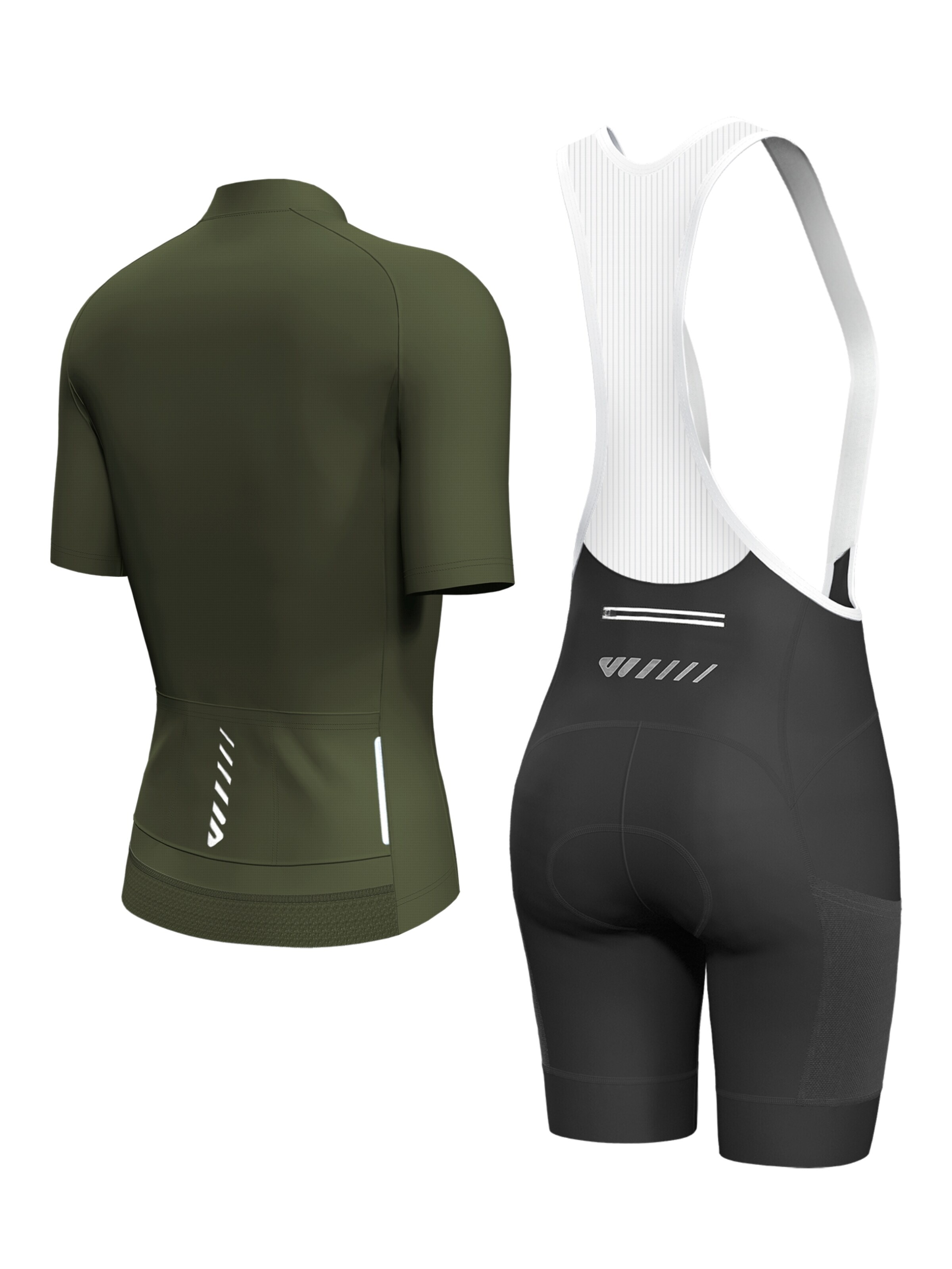 WULIBIKE - Ropa para correr 'Wulibike Damen Rad-Set Olivgrün & Schwarze Hose' en verde