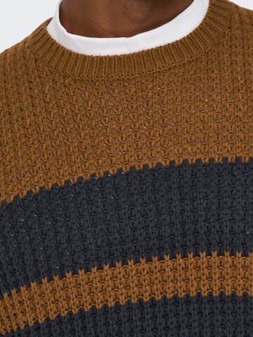 Only & Sons - Pullover 'Sazlo' em castanho