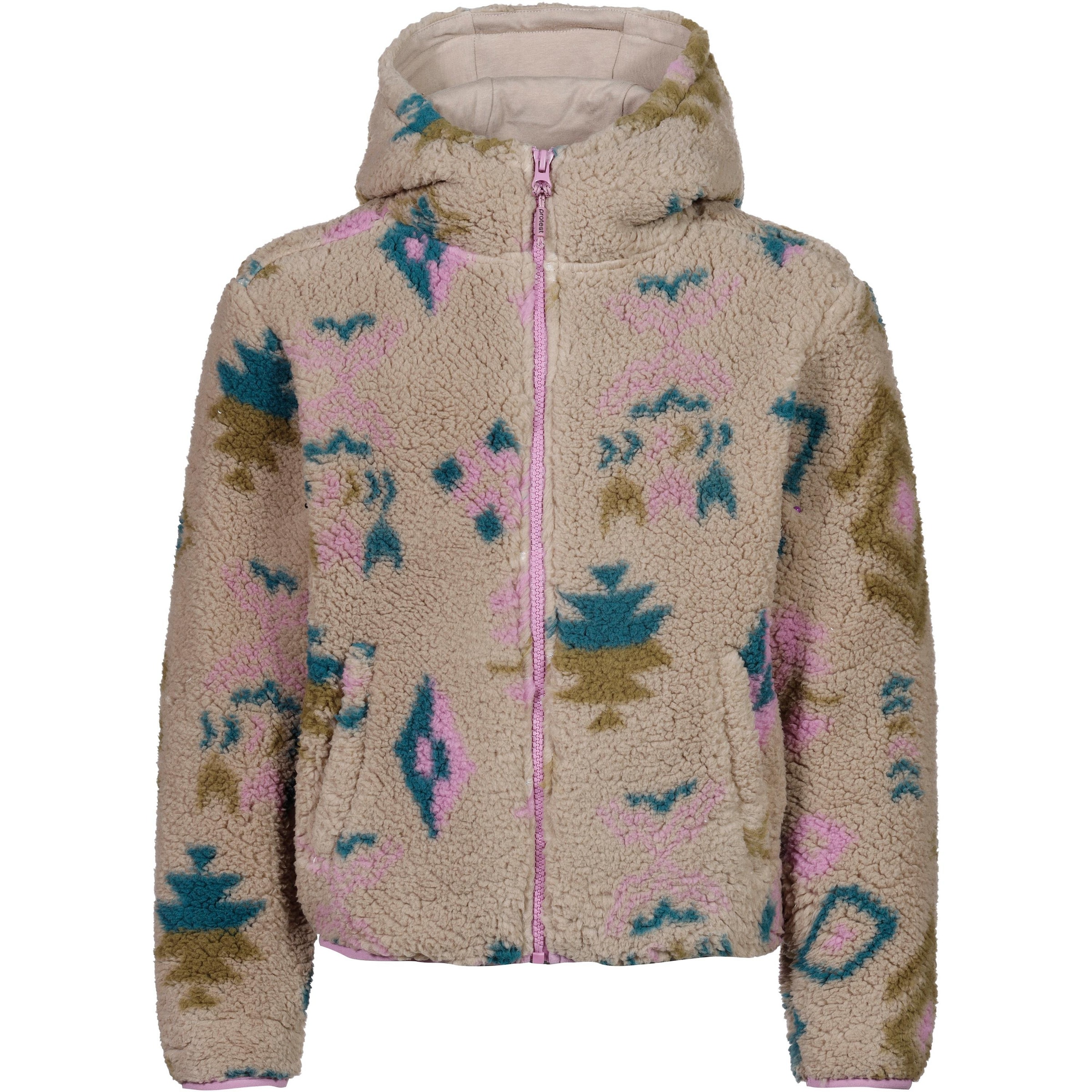 PROTEST Fleece Jacket 'Evelyn' in Pink: front
